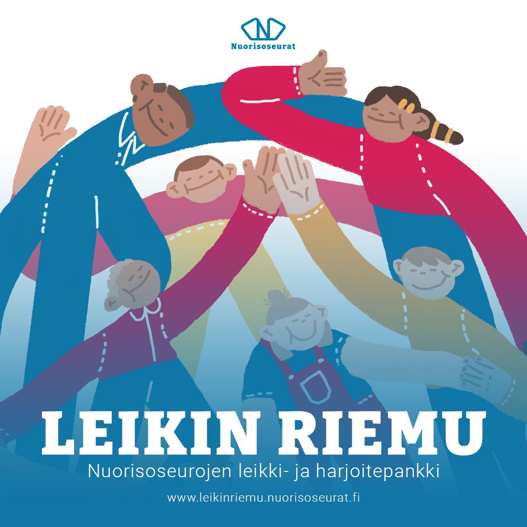 Leikin riemu, värikkäät hahmot leikkivät riemuiten.